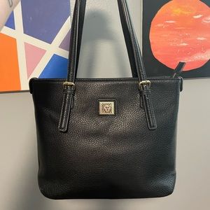 Anne Klein Black Leather Medium Perfect Tote. Like New, No Damage, Minimal Wear.